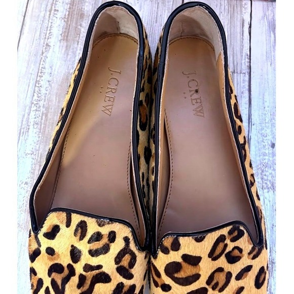 J Crew Leopard Print Calf Hair Loafers Flats Women's Shoes Size 8.5M - Picture 5 of 10